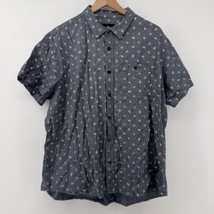 Harry Potter Button Down Shirt Novelty‎ Print Short Sleeve Men XXL House Logos